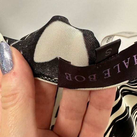 VINTAGE Hale Bob 90s Y2K 2000s Feather Print Slinky Sheer Sexy Slip Dress S XS - Picture 12 of 14